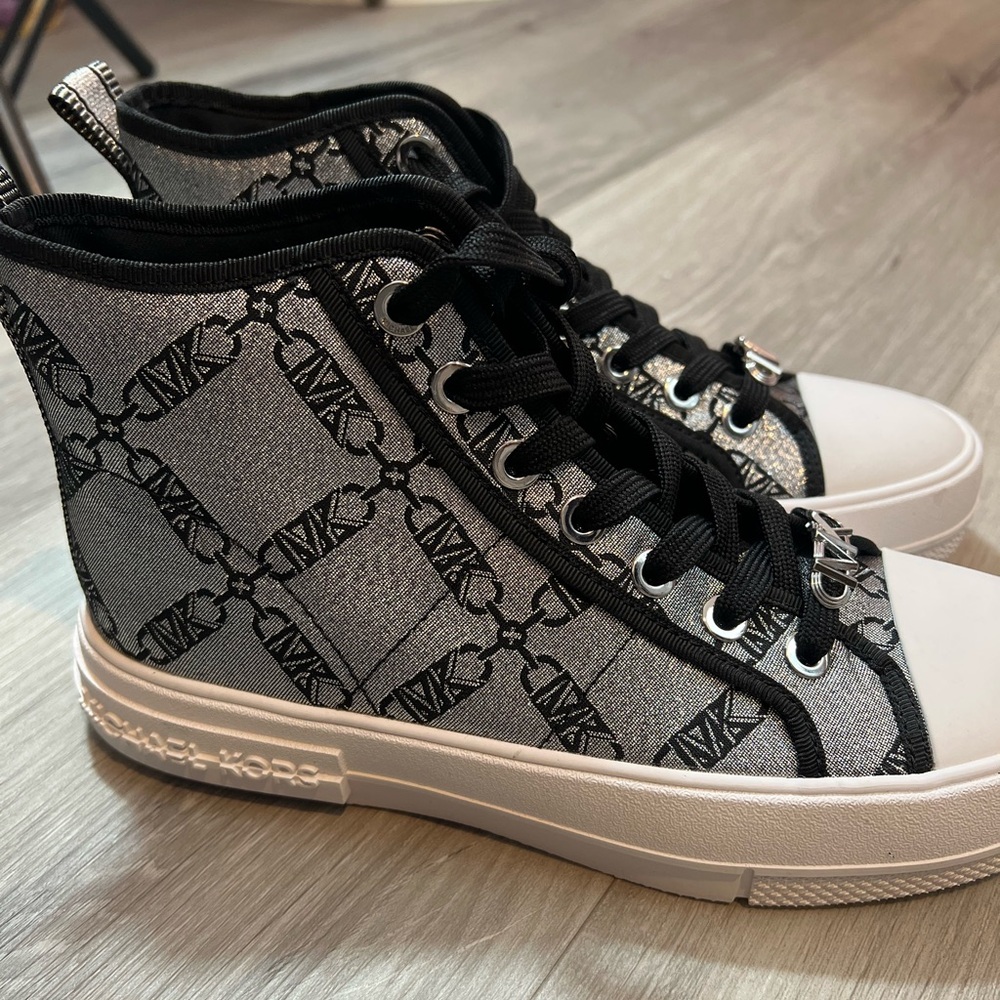Michael Kors Evy Empire Logo Jacquard High Top Sneakers ✨brand new ✨ no box - Picture 6 of 12
